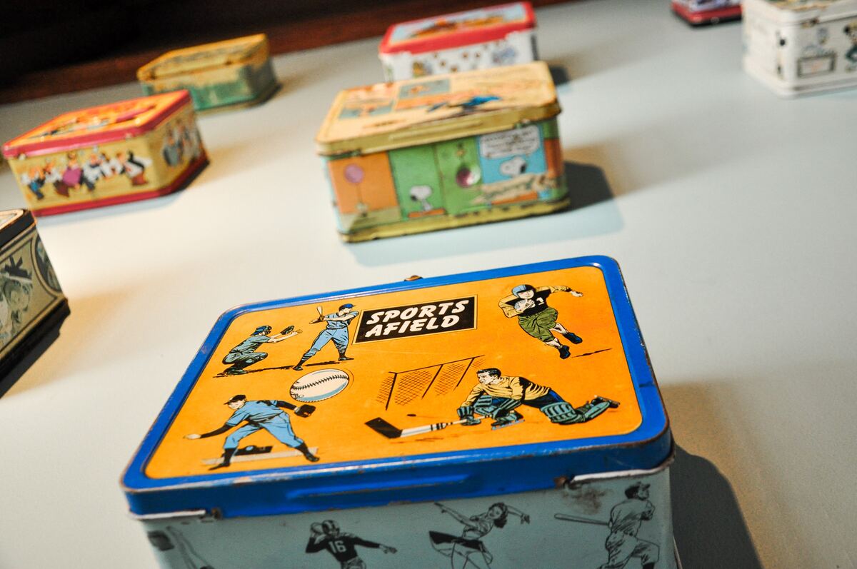 Vintage lunchboxes on display at Avalon Diner Stafford